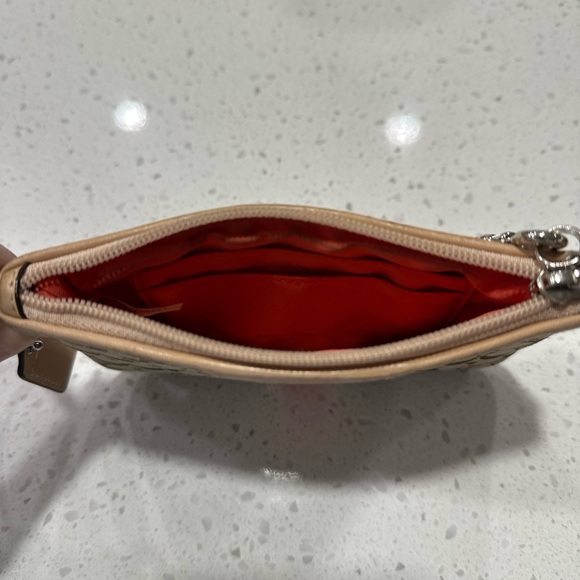 Coach Brown and Red Wristlet with Signature Pattern - Picture 4 of 4